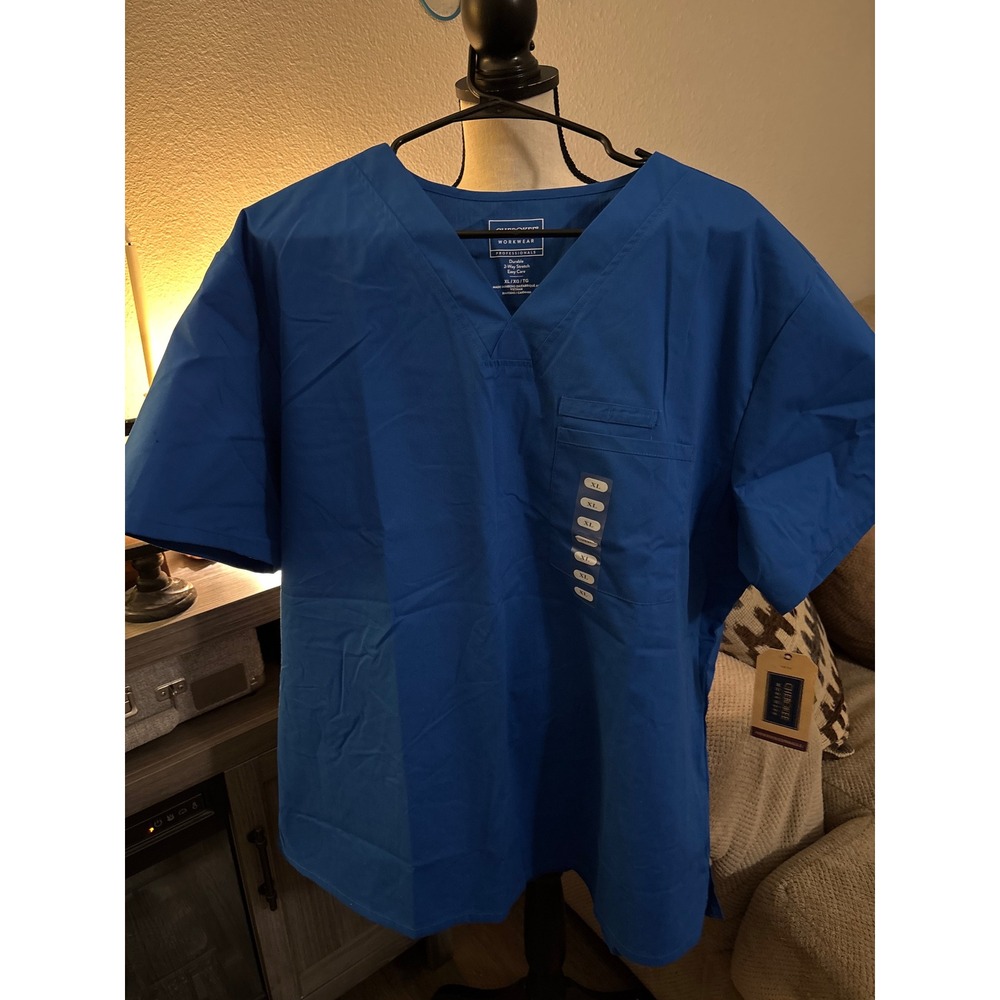 Cherokee men's scrub top XL color Roy blue NWT‎